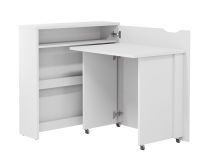Bureau escamotable CONCEPTION SLIM blanc droite