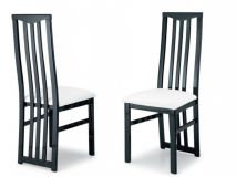 Lot de 2 chaises ROMEO noir laqué/blanc
