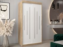 Armoire YORKNEW 2 portes coulissantes 100 cm sonoma/blanc
