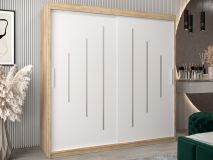Armoire YORKNEW 2 portes coulissantes 200 cm sonoma/blanc