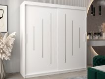 Armoire YORKNEW 2 portes coulissantes 200 cm blanc