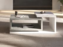 Table basse rectangulaire BOTSWANA 120 cm blanc/béton