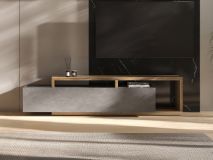 Meuble tv-hifi BOTSWANA 2 tiroirs matera/chêne appenzeller