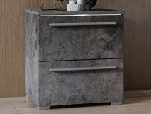 Chevet INDIRA 2 tiroirs ardoise colorée avec led