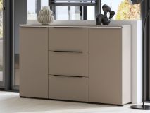 Buffet/bahut TANAMALO 2 portes 3 tiroirs cachemire avec led