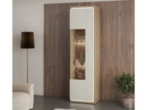 Vitrine DOLCE 1 porte 200 cm cachemire/chêne