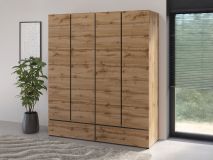 Armoire CROSSAIR 4 portes 2 tiroirs chêne wotan