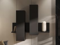 Armoire murale BOTSWANA 2 portes noir mat