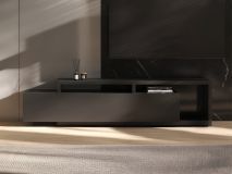 Meuble tv-hifi BOTSWANA 2 tiroirs mat noir