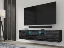 Meuble tv-hifi AUREO 3 portes 150 cm sahara avec led