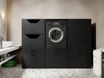 Meuble WASHING 1 machine avec 2 armoires MEDIUM noir