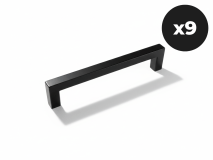 Lot de 9 poignées WASHING noir