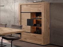 Vitrine SARINO 2 portes chêne canyon