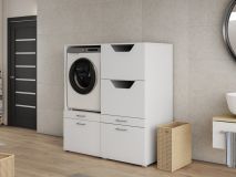 Meuble WASHING 1 machine avec armoire linge MEDIUM blanc