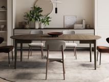 Table repas extensible PLOTY 120 > 240 cm chêne foncé