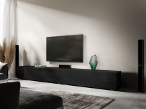 Meuble tv-hifi KINGSTON 2 portes battantes 245 cm chêne noir