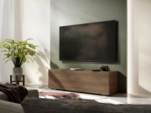 Meuble tv-hifi KINGSTON 1 porte battante 105 cm noyer