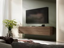 Meuble tv-hifi KINGSTON 1 porte battante 140 cm noyer