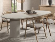 Table repas ovale DURDEN 230 cm blanc cementex