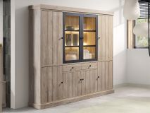 Vaisselier TORYKA 8 portes 2 tiroirs chêne plage