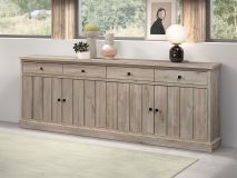 Buffet/bahut TORYKA 4 portes 4 tiroirs chêne plage