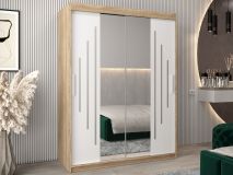 Armoire YORKSHIRE 2 portes coulissantes 150 cm sonoma/blanc