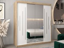 Armoire YORKSHIRE 2 portes coulissantes 180 cm blanc/sonoma