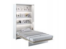 Lit mural escamotable CONCEPTION PRO 120x200 cm blanc/blanc brillant (vertical)