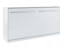Lit mural escamotable CONCEPTION 90x200 cm blanc mat (horizontal) avec matelas