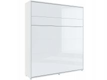Lit mural escamotable CONCEPTION PRO 180x200 cm blanc/blanc brillant (vertical)