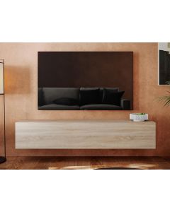 Meuble tv-hifi KINGSTON 1 porte battante 160 cm chêne sonoma sans table basse