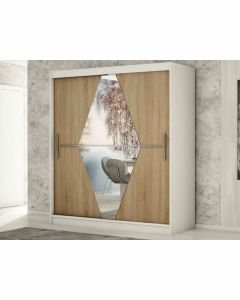 Armoire BOLIVAR 2 portes coulissantes 180 cm blanc/sonoma