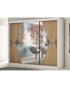 Armoire BOLIVAR 3 portes coulissantes 250 cm sonoma/blanc