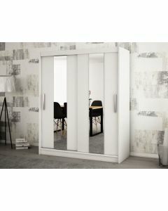 Armoire POLETTE 2 portes coulissantes 150 cm blanc