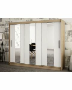 Armoire POLETTE 3 portes coulissantes 250 cm sonoma/blanc