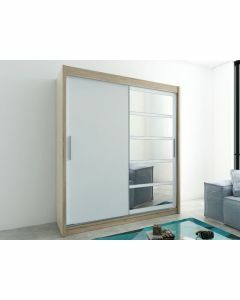 Armoire ROMANE 2 portes coulissantes 180 cm sonoma/blanc