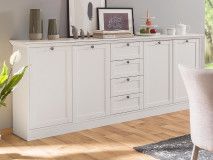 Buffet/Bahut LANDO 4 portes 4 tiroirs blanc