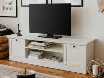 Meuble TV LANDO 2 portes blanc