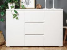 Commode IMANO 2 portes 3 tiroirs blanc
