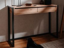 Console DENZEL 2 tiroirs chêne artisanal/anthracite