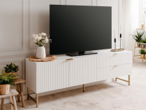 Meuble tv-hifi EDINA 2 portes 2 tiroirs blanc