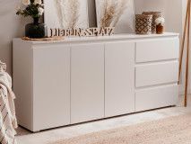 Buffet/bahut IMANO 3 portes 3 tiroirs blanc