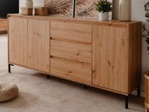 Buffet/bahut BONIFACIO 3 portes 3 tiroirs chêne artisan