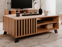 Table basse rectangulaire MEDINA chêne artisan/anthracite