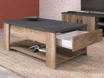 Table basse TORBJORN 1 tiroir chêne authentic