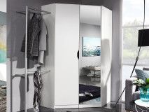 Armoire d’angle FREEDOM 2 portes blanc avec miroir