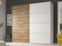 Armoire GALACTIC 2 portes 220 cm blanc/chêne beaufort