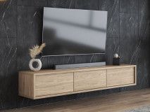 Meuble tv-hifi FRUNDA 3 portes battantes chêne