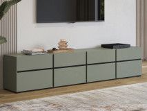 Meuble tv-hifi CROSSAIR 4 portes battantes 4 tiroirs vert