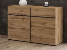 Commode CROSSAIR 2 portes 2 tiroirs chêne wotan